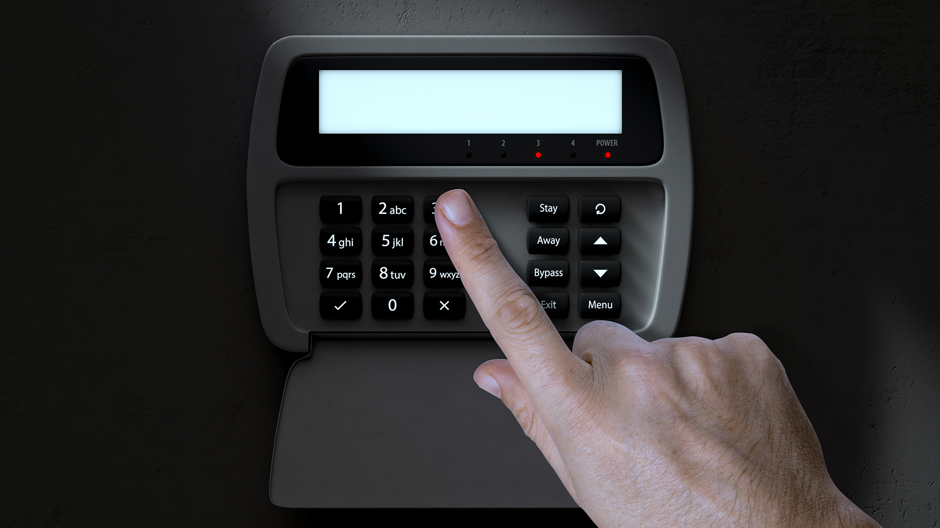 Intruder alarm control keypad
